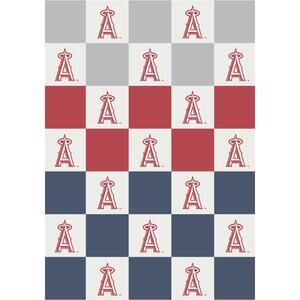 NEW LA Angels Buttery Blanket Neutral Check Cozy Luxe Throw 50x70 MLB Soft Plush